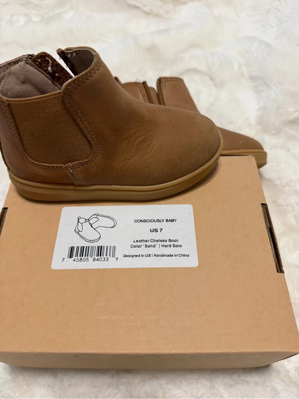 Sand Leather Chelsea Boots for Kids